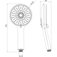Sapho Ruční masážní sprcha, 4 režimy sprchování, průměr 120mm, ABS/chrom 1204-51