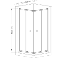 Aqualine AGGA čtvercová sprchová zástěna 800x800mm, čiré sklo HLF808Y