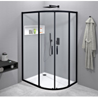 Gelco SIGMA SIMPLY BLACK čtvrtkruhová sprchová zástěna 1000x800 mm, R550, L/R, čiré sklo GS1080B