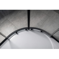 Gelco SIGMA SIMPLY BLACK čtvrtkruhová sprchová zástěna 900x900 mm, R550, čiré sklo GS5590B