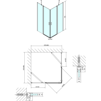 Polysan ZOOM LINE čtvercová sprchová zástěna 900x900mm, čiré sklo ZL5415