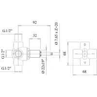 Sapho ANTEA podomítkový přepínač, chrom DEVIN21