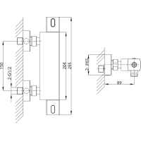 Sapho MIXONA nástěnná sprchová termostatická baterie, chrom MG411