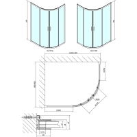 Polysan EASY LINE čtvrtkruhová sprchová zástěna 1200x900mm, L/R, čiré sklo EL2715