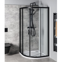Gelco SIGMA SIMPLY BLACK čtvrtkruhová sprchová zástěna 900x900 mm, R550, čiré sklo GS5590B