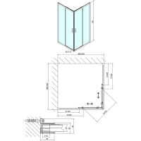 Polysan EASY LINE čtvercová sprchová zástěna 900x900mm, čiré sklo EL5115