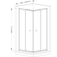 Aqualine AGGA čtvercová sprchová zástěna 900x900mm, čiré sklo HLF909Y