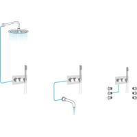 Sapho DIMY podomítková sprchová termostatická baterie s ruční sprchou, 2 výstupy, chrom DM493