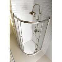 Gelco ANTIQUE čtvrtkruh. zástěna 1000x1000, posuv. dveře dvoukřídlé, ČIRÉ sklo, bronz GQ5210C