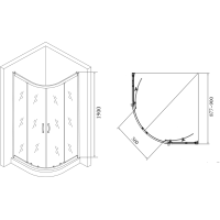 Gelco AKCE čtvrtkruhová sprchová zástěna 900x900x1900mm, čiré sklo AG4290