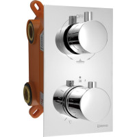 Sapho KIMURA podomítková sprchová termostatická baterie, box, 3 výstupy, chrom KU383
