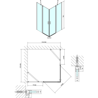 Polysan ZOOM LINE čtvercová sprchová zástěna 1000x1000mm, čiré sklo ZL5416