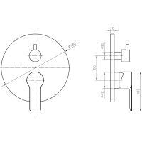 Bruckner BARON podomítková sprchová baterie, 2 výstupy, vrchní části, chrom 612.042.1