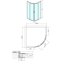 Polysan EASY LINE čtvrtkruhová sprchová zástěna 800x800mm, L/R, čiré sklo EL2515