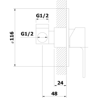 Bruckner SIEGER podomítková sprchová baterie, 1 výstup, chrom 914.041.1