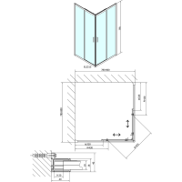 Polysan EASY LINE čtvercová sprchová zástěna 800x800mm, čiré sklo EL5215