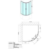 Polysan SELMA čtvrtkruhová sprchová zástěna 900x900x1650mm, čiré sklo MD2516