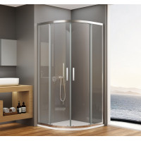 Bruckner BORG čtvrtkruhová sprchová zástěna 900x900x1950 mm, R550, čiré sklo 751.090.1