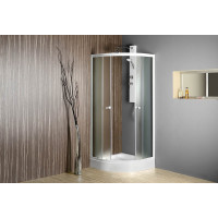 Aqualine ARLEN čtvrtkruhová sprchová zástěna 900x900 mm, sklo Brick BTR900