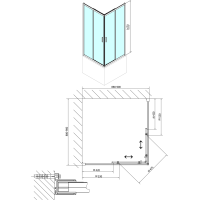Polysan CARMEN čtvercová sprchová zástěna 900x900x1650mm, čiré sklo MD5116