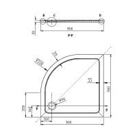 Gelco AKCE čtvrtkruhová sprchová zástěna 900x900x1900mm, sklo Brick AG4295