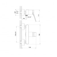 Aqualine BOLERO nástěnná sprchová baterie, chrom BC011