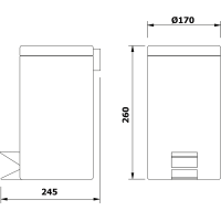 Aqualine SIMPLE LINE odpadkový koš kulatý 3l, bílá 28103