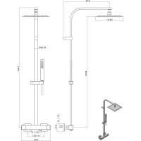 Sapho DIMY sprchový sloup s termostatickou baterií, chrom DM322