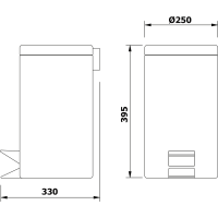 Aqualine SIMPLE LINE odpadkový koš kulatý 12l, nerez lesk 27112