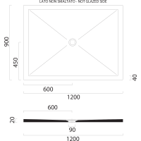 GSI Keramická sprchová vanička, obdélník 120x90x2cm, černá mat 46120926