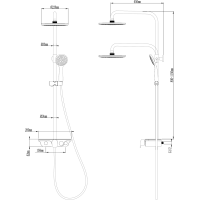Aqualine MARCO sprchový sloup s pákovou baterií, chrom SL100