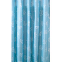 Aqualine Sprchový závěs 180x200cm, polyester, modrá, mušle ZP006