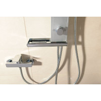 Aqualine ROME sprchový sloup k napojení na baterii, hlavová, ruční sprcha, chrom SL760