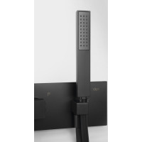 Sapho DIMY podomítková sprchová termostatická baterie s ruční sprchou, 2 výstupy, černá DM493BL