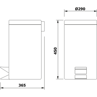 Aqualine SIMPLE LINE odpadkový koš kulatý 20l, nerez lesk 27120