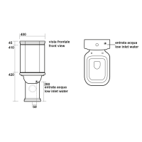 Kerasan WALDORF WC kombi mísa 40x68cm, spodní/zadní odpad, černá mat 411731