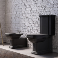 Kerasan WALDORF WC kombi mísa 40x68cm, spodní/zadní odpad, černá mat 411731