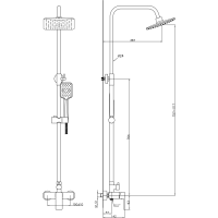 Aqualine FACTOR sprchový sloup s pákovou baterií, chrom FC960