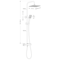 Aqualine TALIA sprchový sloup s termostatickou baterií, chrom SL440