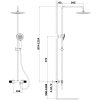 Sapho SOLARIS sprchový sloup s termostatickou baterií, chrom WD139