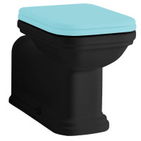 Kerasan WALDORF WC mísa stojící, 37x65cm, spodní/zadní odpad, černá mat 411631