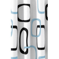 Aqualine Sprchový závěs 180x200cm, polyester, bílá/černá/modrá ZP004