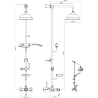 Sapho VIENNA sprchový sloup s pákovou baterií, mýdlenka, 1291mm, chrom VO138