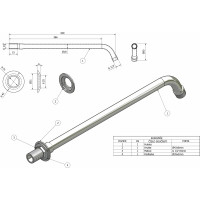 Aqualine Sprchové ramínko kulaté, 405mm, chrom T04