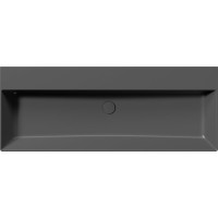 GSI KUBE X keramické umyvadlo 120x47cm, broušená spodní hrana, bez otvoru, černá mat 94249026