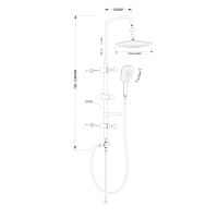 Aqualine KERA sprchový sloup s napojením na baterii, chrom SL430