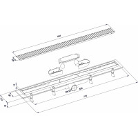 Bruckner Podlahový žlab s nerezovým roštem, L-710, DN50 700.157.2
