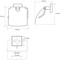 Sapho X-SQUARE držák toaletního papíru s krytem, chrom XQ700