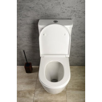 Sapho TURKU RIMLESS WC kombi zvýšený sedák, spodní/zadní odpad, bílá PC104WR