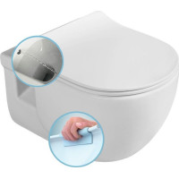 Sapho BRILLA CLEANWASH závěsná WC mísa s bidetovou sprškou, Rimless, 36, 5x53cm, bílá 100612